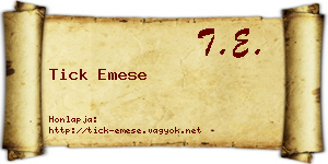 Tick Emese névjegykártya
